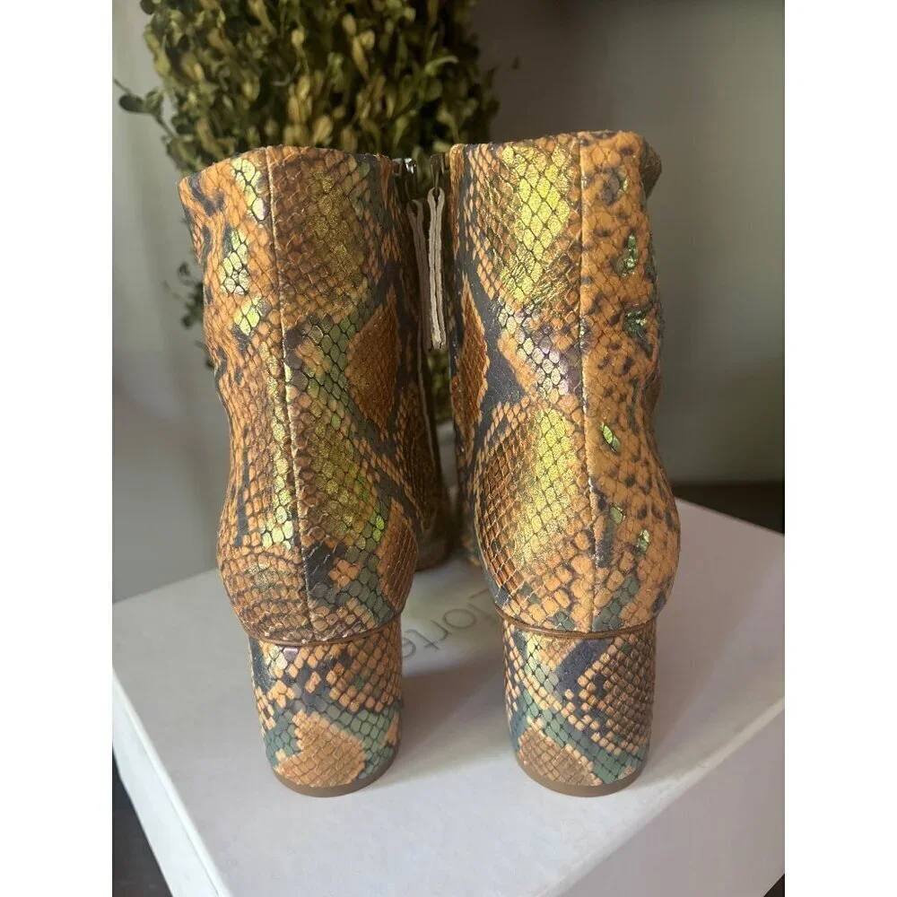Forte Forte Chic Printed Snakeskin Leather Ankle Boots Caju Womens Size 41 US 9.
